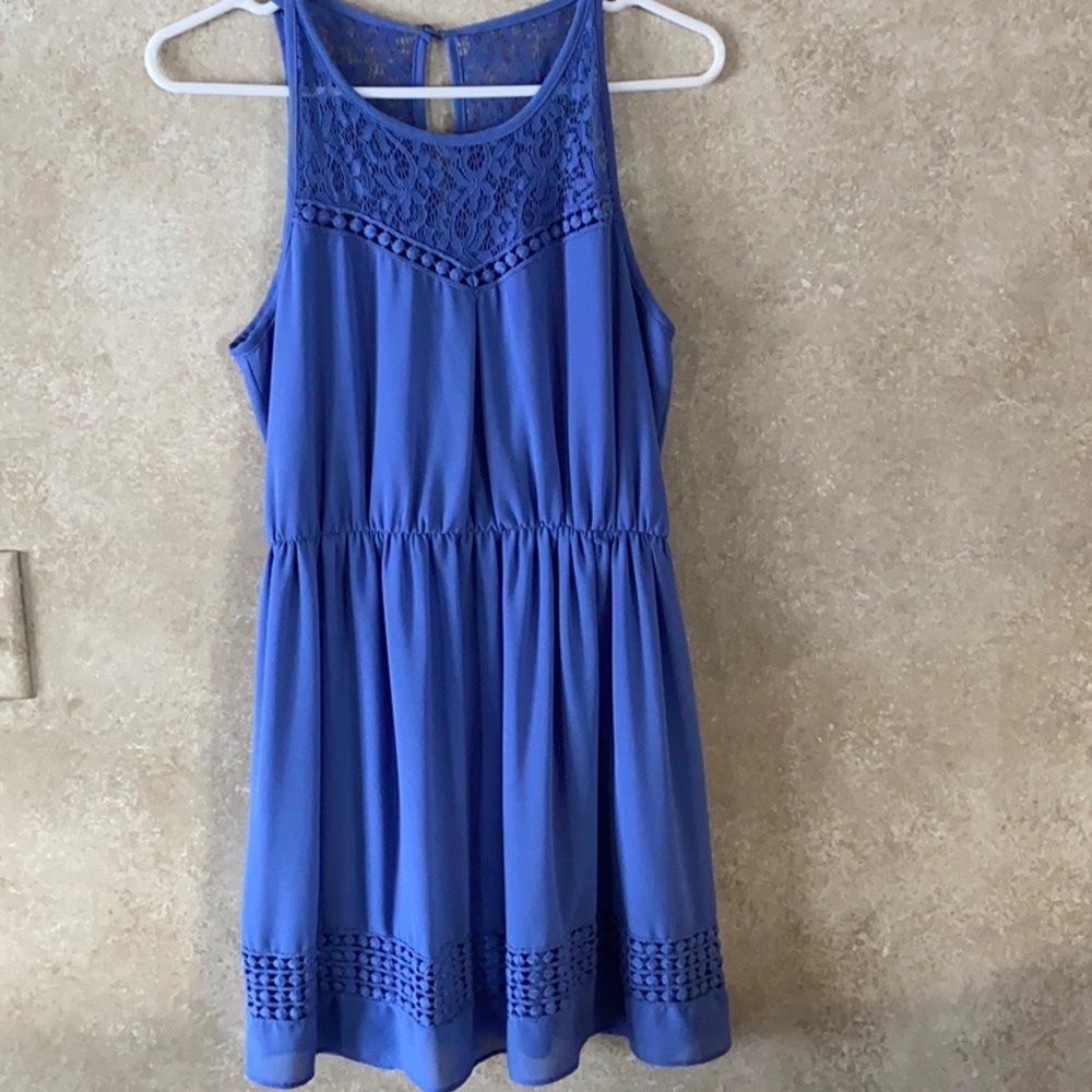Purple dress with lace on top/bottom.